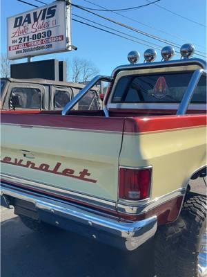 #squarebody another one beginning it’s processes and quickly becoming one of our favorites short bed #k10 custom interior, gauges, old-school roll bar tires wheels suspension changes coming, but what a beautiful burnt orange and cream classic Squarebody restored pick up truck #davisautosales 