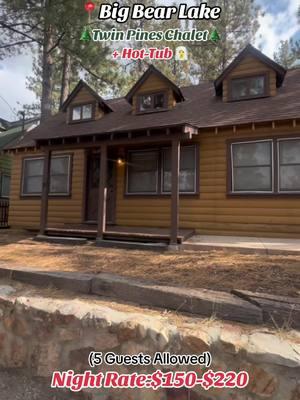 Relax at Twin Pines Chalet 🏡✨ Walking distance to Big Bear Village, featuring a hot tub, BBQ, and cozy outdoor furniture for your perfect getaway! #bigbearlake #bigbearcalifornia #bigbearmountain #bigbearlakecalifornia 