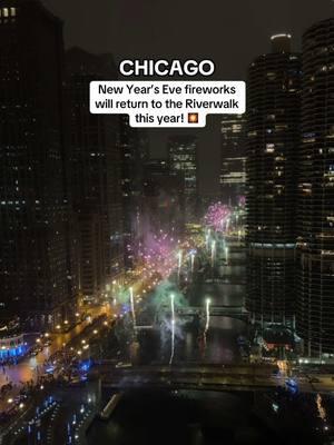 Who wants to see them? 🎆 At midnight on NYE, the fireworks will be launched from six bridges along the Chicago River! Head to our link in bio ⬅️ for our full guide to celebrating New Year’s Eve in CHI. Pro-tip: You can watch the show along the river on Upper Wacker Drive from McClurg Court to Franklin Street. #chicago #chicagonye