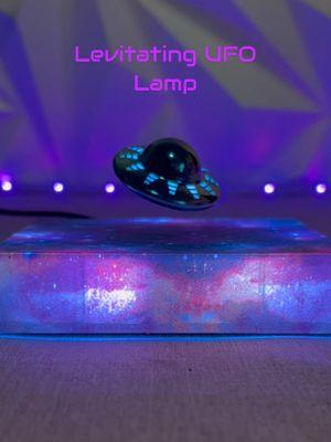 LEVITATING UFO LAMP WITH RGB BACKLIGHT. Looks awesome I could watch it all day!  #levitatingufo #ufo #ufolamp #levitatingufolamp #lamp #GamingSetup #streamer #rgblights #rgb #rgbsetup #desksetup #electronicsweek #mademyyear #lighting 