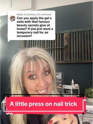 Replying to @jasmine_m secret trick to using Gelx tips as a regular press on with glue. #nails #pressonnails #diynails #diygelx #nailglue 