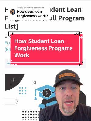 Replying to @Kiwi Here’s how student loan forgiveness actually works along with examples of the most popular loan forgiveness programs. #moneytok #studentloans #studentloanforgiveness #studentdebt #loanforgiveness 