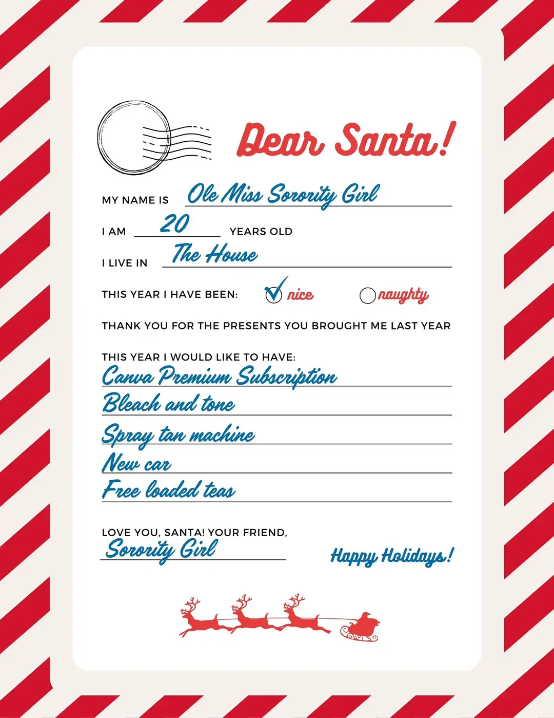 Add your ideas to the comments 🤔🤔 #olemiss #santaclaus #dearsanta #holiday #universityofmississippi #fyp #olemissfootball #oxfordms #hottytoddy #college 