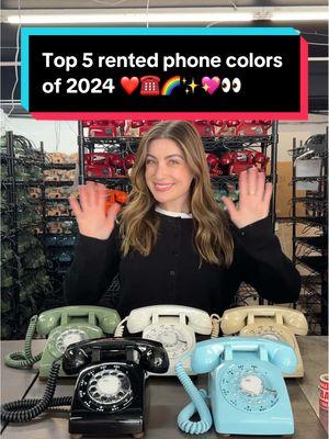 Replying to @Sheyna Gee Drumroll, please! 🥁✨ These are the TOP rented phone colors of 2024! From classic neutrals to bold statements, these phones have been the life of weddings and events all year long. Which one would you pick for your special day? 👀 💍📞 Ready to book yours? Don’t wait—our most popular colors go fast! #guestbook #weddinginspiration #guestbookideas #wedding #weddingideas #weddingplanning