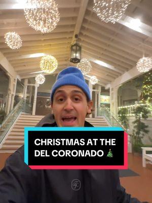 Christmas at The Del Coronado in San Diego🎄📍 At 5AM we toured the empty lobby featuring a 2-story tree with 10,000 lights #christmas #sandiego #california #travel #luxuryhotel #hoteltour #hotel 