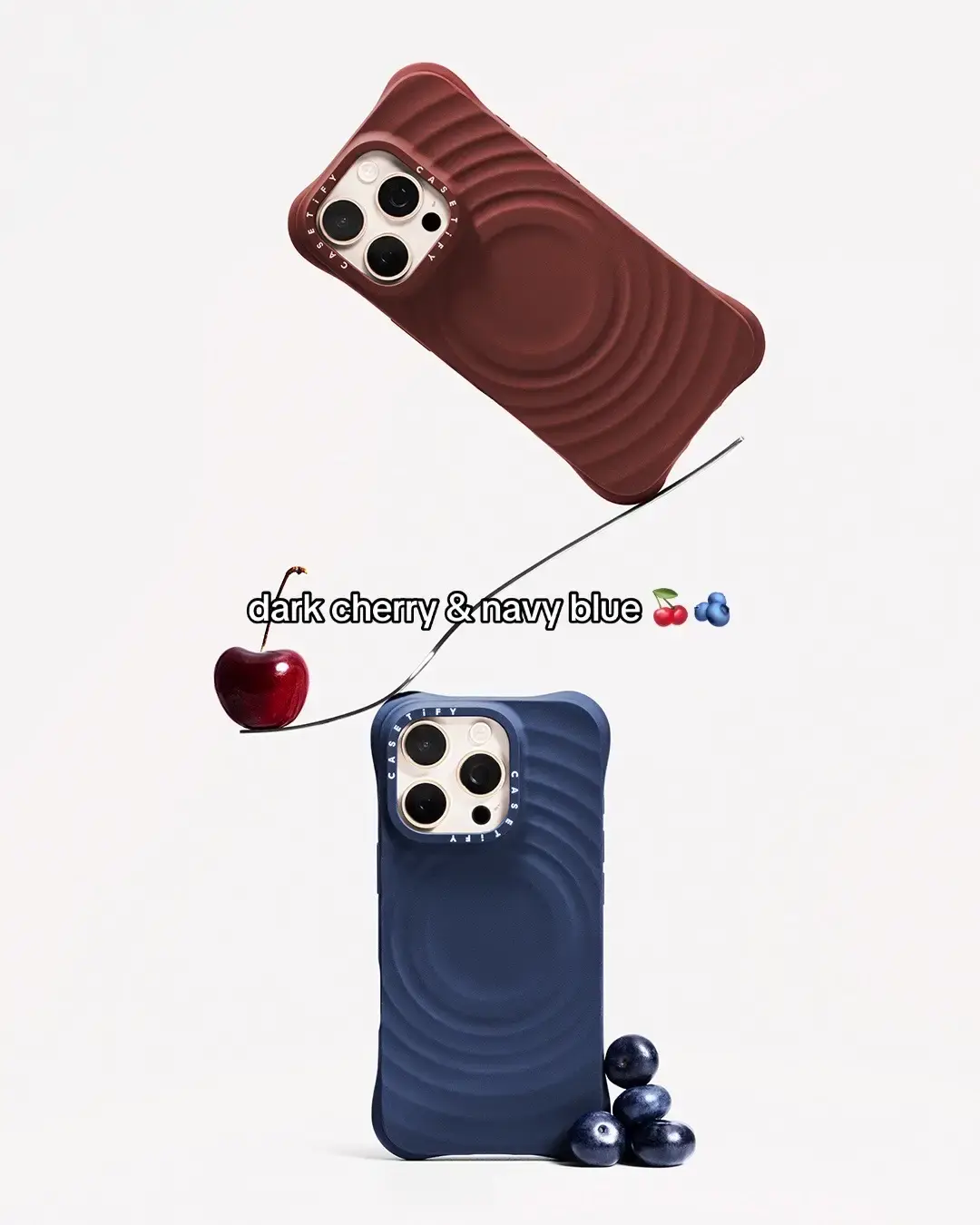 Our holiday gift to you 😘🎄Say hello to Dark Cherry and Navy Blue Ripple Phone Cases 🍒🫐 Available for iPhone 16 Pro and iPhone 16 Pro Max ♥️ #CASETiFY #phonecase #phoneaccessories #Cherry #CherryVibes #Cherrycoded #CASETiFYStyle #PhoneCaseGoals #CASETiFYEssentials #MoodyAesthetic #Pinterest