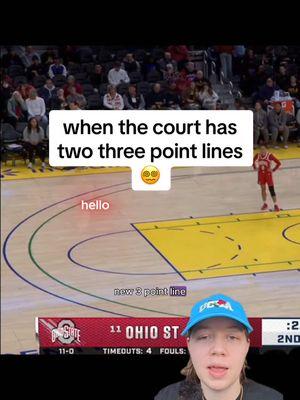 one thing about me is that if something weird happens with the 3 point line, I will always make a video about it #ohiostate #stanford #ncaawbb #bigtenbasketball 