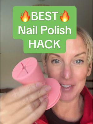 This nail polish holder is a genius idea! It has a suction cup on the bottom so it stays put! No more spilling nail polish! #nailpolish #nailpolishhack ##grwm##selfcarefinds##giftideas##spotlightfinds##gift