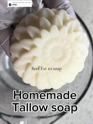 Replying to @anydaynow let’s make 100% tallow soap! I have been so excited about this one! I love it! Let me know if you guys want to see the rexipe i will post a more detail video on my diy skincare page @DIY Skincare| Tee Gets It Done #homemade #homemadesoap #homemadeskincare #tallow #tallowsoap #naturalingredients 