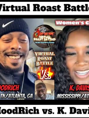 VIRTUAL ROAST BATTLE‼️ @hoodrich_santiago vs. The Women’s Champ @Kamilla Davis 🔥🤣 Who you think won? COMMENT BELOW 👇🏾 If you’re interested in Virtual Battling DM the page now‼️ #roastcomedy #roastbattle #roastbattles #comedy #anyonecangetit #justjokes #justcomedy #fyp #fy #foryoupage #fortworthtx #birmingham #sanjose #virginia #pompano #louisiana #pensacola #batonrouge #wacotexas #entertainment