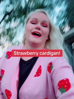 I can’t wait to wear this cardigan strawberry picking with my granddaughter! #sweaterweather #sweater #strawberrysweater #strawberries #womenscardigan #cardigan 