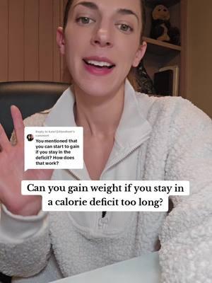 Replying to @kate124bonhamDo you start to gain weight after staying in a calorie deficit too long? #keeptheweightoff #dietexitplan #weightlosschallenge #weightlosshardtruth #2024weightloss #over30weightlosswomen #2025weightlossgoals #millenialweightloss #hormonesandweightloss #caloriedeficittips #nomorefaddiets #simplehealthtips #BehaviorChange #sustainbleweightloss #WeightLossForLife #howtoeathealthy #bodytransformations #bodyrecomposition #menopauseweightlosstips 