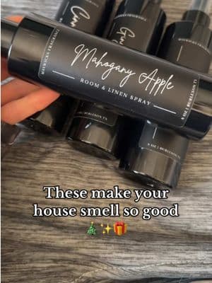 Mahogany apple is my fave but these all smell incredible 😍🎄🎁✨ #creatorsearchinsights #howtomakeyourhousesmellgood #roomspray #linenandroomspray #christmasroomspray #keepyourhousesmellinggood #toptierdecember #TikTokShopLastChance #TikTokShopNewYearNewAura #spotlightfinds #TreasureFinds #FallDealsForYou  #TTSTakeover #giftguide  #TTSDelightNow #giftsforher #TikTokShopCreatorPicks #TikTokShopYearEndSale #WinterWardrobeRefresh 