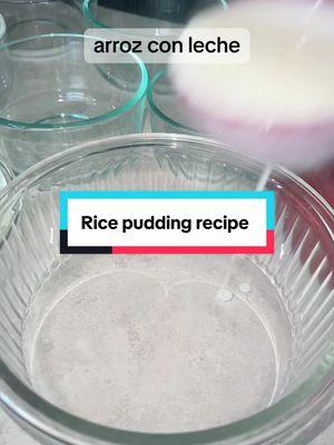 Simple Rice pudding recipe ⬇️  6 cups of milk 1 cup of short grain white rice  (Cooked in two cups of water) When the rice is ready add to the boiling milk Add one cup of sugar  Stir baby stir until the milk thickens and pour it out in hour desired dishes. And enjoy!  #ricepudding #ricepuddingrecipe #arrozconleche #rozbhaleb #رز_بحليب  #recipesoftiktok 