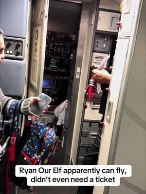 Thanks for letting Ryan the Elf fly with southwest Looks like the Elf on the Shelf is taking flight—literally! ✈️ #ElfOnTheShelf #FlyingElf #HolidayMagic #PilotLife #elfadventures #TravelElf #ElfAdventures #southwestairlines 