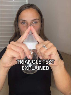 The ‘Triangle Test’ explained! I came up with this method to better help my patients pick bottles for their babies. I don’t necessarily recommend any brand over another. I’m not selling or advertising certain brands. Let me know if you have questions! I offer FREE virtual 1:1 consultations through insurance. If you would like to schedule an appointment with me, click the link in my bio to see if you’re eligible. If approved, you will receive an email from me to schedule an appointment. #ibclc #lactationconsultant #breastfeeding #breastmilk #postpartum #nurse #breastfeedingtips #ftm #exclusivelybreastfeeding #triangletest #babybottle #bottlereview #lactationconsultantsoftiktok 