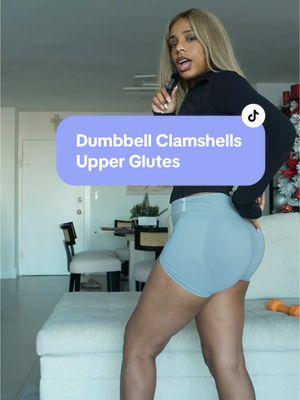 Dumbbell Clamshells Upper Glutes #glutes #glutesworkout 