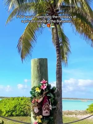 The tropical Christmas tree is elite 😍 this is what Disney’s private island looks like decorated for the holidays  #travelcontentcreator #travelwriter #bahamascruise #castawaycay #disneycruise 