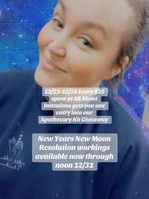 So freaking excited about what 2025 has in store for all of us! Lets start it off right with New Years Resolution castings on the new moon 12/31!!! Also every $20 spent in our shop gets you one entry towards winning the Apothecary kit! Live drawing 12/27 for the apothecary kit winner!! #allaboutintentions 