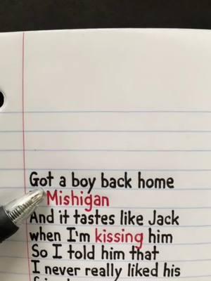 got a boy back home in mishigan #songlyrics #lyric #lyricvideo #spotifylyrics #foryoupage #fyp #handwriting #handwritten #singalong #humanxtypewriter #badatlove #halsey 