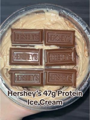 265 calories 47g protein 😋🤤 Original recipe from my E-Book Check out the link in my bio for my Creami E-Book with over 80 recipes like this one! Hershey’s Milk Chocolate Protein Ice Cream featuring @C4 Energy  - 400g Fat Free @fairlife Milk - 1 scoop C4 Hershey’s Protein Powder - 20-25g @Lakanto sweetener - 1g (¼ tsp) salt - 1g (¼ tsp) xanthan gum 265 cal 14g C, 2g F, 47g P Instructions: 1. Blend all ingredients for the base and freeze (at least 16 hours) 2. Run under hot water for at least 60 seconds 3. Spin on “Lite Ice Cream” setting 4. Spin on “Respin” setting 5. Respin again if powdery 6. Top with Hershey’s chocolate (optional) Follow me for more Ninja Creami recipes! #healthyrecipes #lowcalorie #fyp #fypツ #highprotein #protein #proteinicecream #ninjacreami #creami #ninjacreamirecipe #hersheys #chocolate #proteinpowder #icecream #c4energy #c4partner #c4 #creatorsearchinsights @teamc4.official 