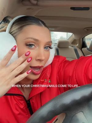 Obsessed is an understatement…😭😍🎄 #merrychristmas #christmasnails #holidaynails #nails #nailart #auranails #cherry #cherrynails #redauranails #rednails 