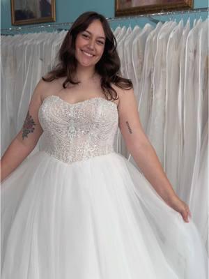 Modern day princess 🤍✨ ‘Sydney’ is one of our stunning ballgowns - embellished with beading, pearls, and sparkle! ✨ We love this sweetheart neckline - and the way this dress shimmers almost looks like freshly fallen snow! ❄️🤍 Explore our wedding dress collection at loveitatstellas.com 🤍 #bridetobe #weddingdress #bridalshop #bridegoals #bridalstyle #weddinginspo #dmvbride #marylandbride #weddingday #weddingdressinspo 