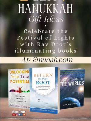 Bring the light of Hanukkah into your home with Rav Dror’s illuminating books! 📚✨ These aren’t just gifts—they’re tools for growth, wisdom, and connection. Order now at Emunah.com to get them in time for the Festival of Lights. Which of these books would you want to dive into first? Let us know below! #ravdror #emunah #HanukkahGifts #JewishBooks #hanukkah #FestivalOfLights #jewishholidays