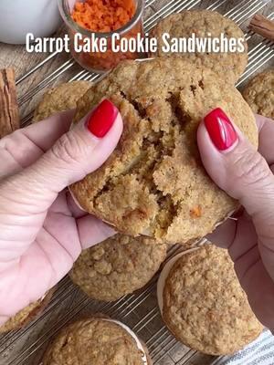 Goldengracekitchen.com. Search "Carrot Cake Cookie Sandwich" This carrot cake cookie sandwich recipe is always the perfect choice for weeknight desserts, parties, or holiday gatherings. Rich, sweet, and tangy cream cheese frosting is sandwiched between two soft, chewy carrot cake cookies. #goldengracekitchen #carrotcakecookies #cookiesandwiches #glutenfreecookies #glutenfreedesserts #glutenfreesnacks #glutenfreebaking #glutenfreelifestyle