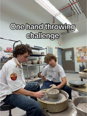 #bromancegoals  Have you seen this before? Playing duos on the pottery wheel. #ceramics #pottery #artschool #fyp #comedy #artmajor #artist #bromance #bestfriend #wheelthrowing @midrangemax 