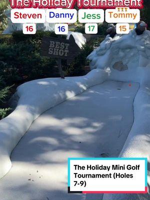 Welcome to The Holiday Mini Golf Tournaments! HAPPY HOLIDAYS! 🎄 18 holes (Holes 7-9) #golf #minigolf #minigolfing #puttputt #puttputtgolf #season4 #happyholidays #viral #golftiktok #golftok #golfer #foryoupage #fyp @Twin Tour Golf @The Food Guy @jess 