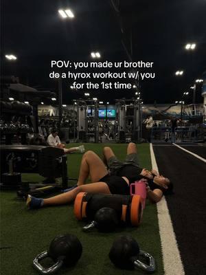 We’ll see if he forgives me after that one😅best big bro ever🫶🏼 #iykyk #hyrox #hyroxworkout #bigbro #hyroxtraining #family #fyp #utah #eos #fambonding #hybridathlete #hybridtraining #familyhumor #postworkout 