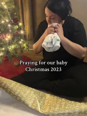 Baby Reyes 2025🥹 Old wives tale: Wrap a baby blanket & place it under the tree..In hopes of being pregnant or having a baby by next Christmas🙏🏼 #mytestimony #pregnancy #newbeginnings #blessings #prayersanswered #pregnant  #foryoupage #giftfromgod #babycomingsoon #fyp #manifest #MomsofTikTok 