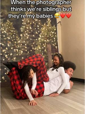 Funny when people think my kids are my siblings but they are my babies ❤️❤️ #christmas #pictures #momlife #singlemom #fyp #matchingpjs #ilovemine #happyholidays 