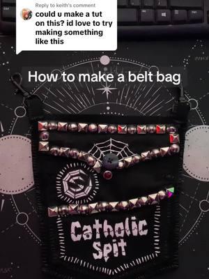 Replying to @keith hope this helps!! #goth #fyp #foryou #DIY #deathrocker #redgoth #cybergoth #industrial #industrialmusic #gothdiy #kmfdm #kmfdmdiy #diybeltbag #beltbag #beltpouch #studsandspikes #kmfdmsymbols  