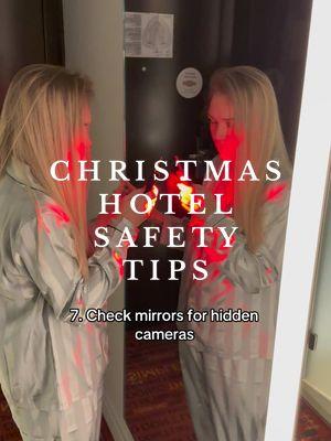 During Christmas🎄, travelers not only bring expensive gifts but also buy them, often storing them in hotel rooms. This makes hotels a target for thieves. To stay safe, always use the hotel safe for valuables, lock doors and windows, and remain vigilant. Stay safe🙌🏼 #HotelSafety #ChristmasTravel #HolidaySeason #StaySafe #TravelTips #ChristmasGifts #HotelSecurity #TravelSmart #HolidayTravel #SafetyFirst #ChristmasInParis #TravelingDuringHolidays #hotelsafetytips #womenssafety 