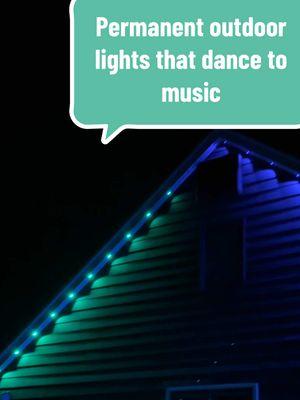 App or controller controlled permanent lights! These are so cool because they dance along with the music you have playing! I cant waot for summer get togethers with the music playing! #moms #permanentlights #christmaslights #mademyyear 