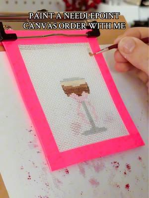 Lets paint a needlepoint canvas order together 💕 #needlepointtiktok #needlepointpainting #ndlptnation #ndlpt #needlepoint #needlepointdesigner #handpaintedneedlepoint #needlepointcanvas 