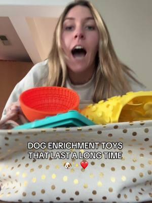 Every dog is different. Some toys last them a long time and some they fly through but theres enrichment toys for every dog! 💗🤩 #dogenrichment #longlastingdogchews #lickmatfordogs #dogmom #dogenrichmentideas #dogmusthaves #highenergydog #keepyourdogbusy 