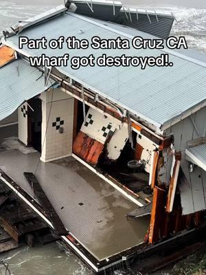 Santa cruz california wharf got destroyed by high surf. ##fypシ゚viral##destroyed#s#santacruzs#santacruzwharff#fypaged#destructionb#bigwavesw#weatherc#californias#stormn#newsw#westcoastv#virad#damaged