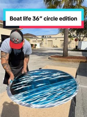 Creating this design on a circular format was a really fun concept. Wait till you see it finished. ##BoatLife##Boaters##Boating##Boat##FishingBoat##Art##ArtOfTheDay##Artist##ArtOfTikTok##fyp##foryoupage##create##art##longervideo#aluminum #m#metalfabrication