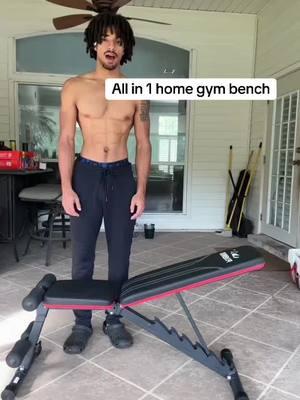 Home gym bench that has many workouts with it #bench #homeworkout #workoutbench #homeexercise #homegym #tiktokmaddmebuyit #gym #GymTok 