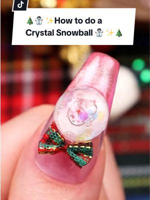 ☃️☃️🎄✨Christmas Nails that are on another level😝✨⭐️ Crystal Snowball Nails TUTORIAL💕 #christmasnail #christmas #christmasnailart #christmastiktok #xmasnails #snowflakenails #winternails #nails #nailart #fory #foryourpage #saviland #savilandnails #savilandacrylicnails 