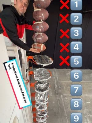 Answering the age old question… how many footballs does it take to go through 8 layers if aluminum foil?! - #challenge #layers #nfl #football 