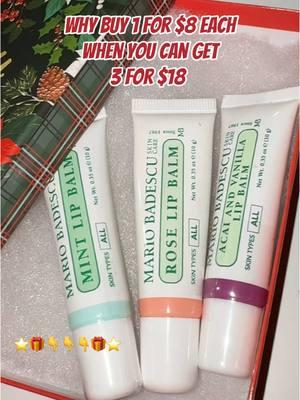 @Mario Badescu ⭐️  Lip balm bundle!  These are actually really good! The rose is my favorite 😍  #usa🇺🇸 #mariobadescu #lipbalm #skincare #mariobadescuskincare #skincaregifts #stockingstuffers #giftideas #affordableluxury 