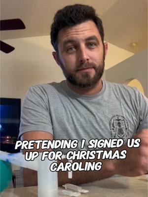 I’m going to keep letting him think he’s still signed up. 😂 #fyp #christmas #christmasprank #prank #carolingprank #funny #laugh #married #marriedlife #marriedprank #husbandandwife #joke #funnyvideo #couples #funnycouples #couplecomedy 