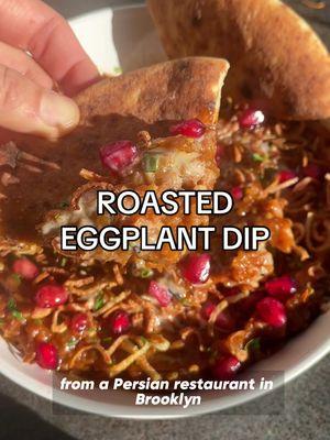 roasted eggplant dip 🧡 full detailed recipe on www.thefoodietakesflight.com! #eggplant #dip #appetizer #vegetarian #dips