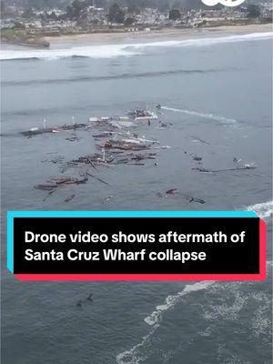 Santa Cruz Mayor Fred Keeley said that section of the wharf had been damaged over time. The structure was in the middle of a $4 million renovation following destructive storms last winter. #santacruz#santacruzwharf #california #storm #weather #drone #abc7news