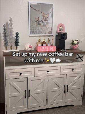 Set up my new coffee bar with me! 🤍☁️✨ It has Smooth and Silent Drawer and Mental Door Handle! Spacious Storage Organization🤍  It can be used as a bedside table for daily essentials in the bedroom, a side table to showcase decorations in the living room, or a storage cabinet in the entryway.😱 It is Equipped with 2 standard outlets and 2 USB ports  I absolutely love it!✨☁️🤍 @vabches_shop  #vabches #vabchesreview #vabchesvanity #TikTokShopHolidayHaul #NewYearNewAura #TikTokShopYearEndSale #homedecor#fyp #shopping #coffee #starbucks #parati #ashleytrevino #DIY #organize #newyear #alabamabarker #vanilla #Recipe #cooking #fypシ #fypage #fyp #fashion #friend #bestfriend #relatable 