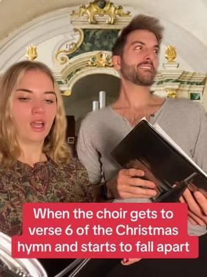 The choir has been working hard this year on Christmas music but by verse 6 of O Come All Ye Faithful of the 5th Mass of the weekend, things start to get messy… #catholic #catholicchurch #catholicchoir #choir #singer #singing #barihunk #baritone #soprano #choirsbelike #choirsoftiktok #christmasmusic #christmasmusicchallenge 